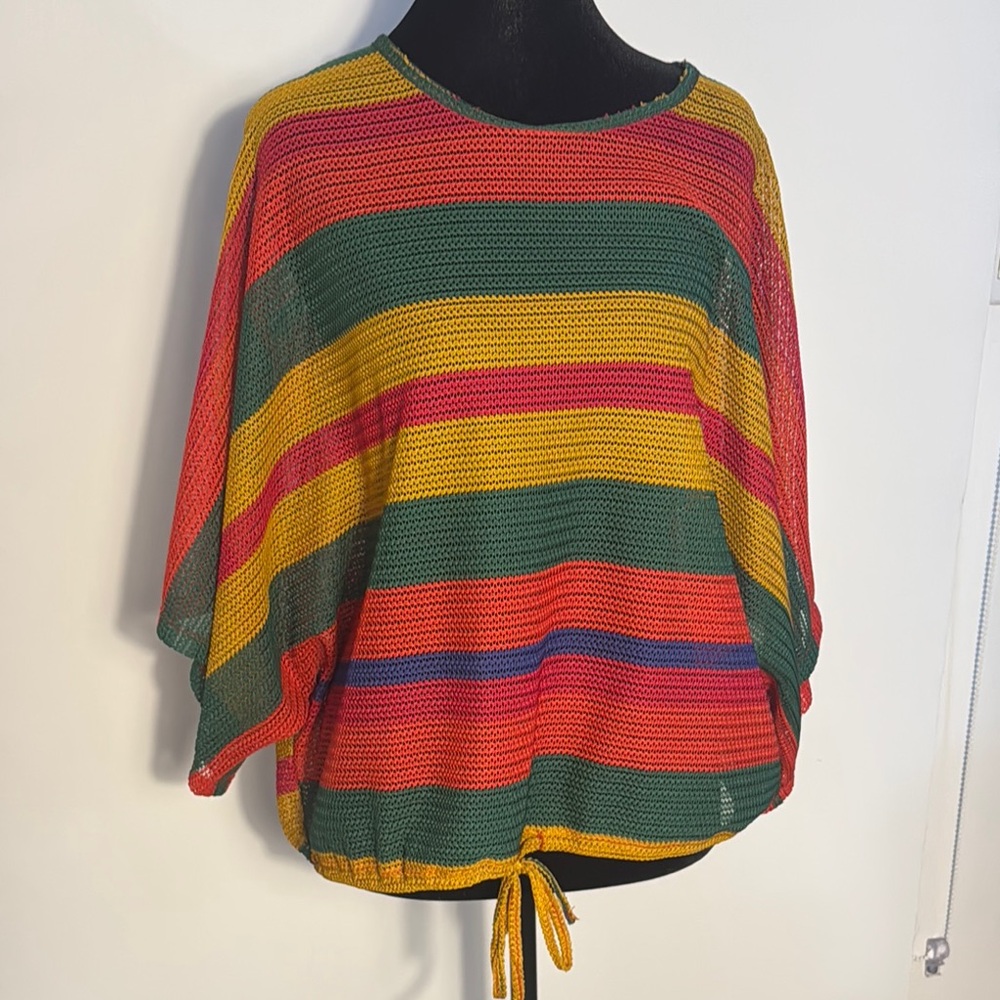 Zara Colorful Net Striped Women's Top